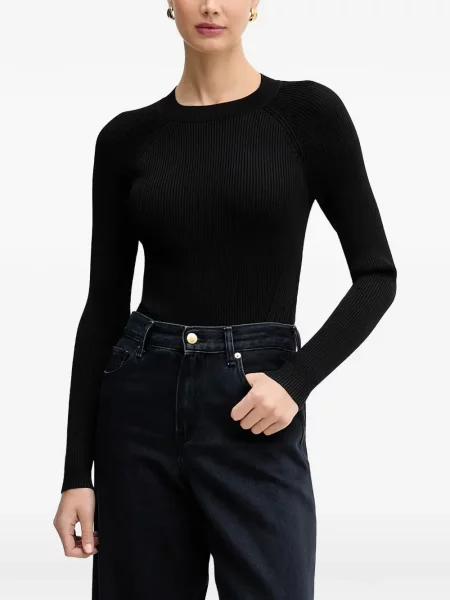 Top Armani Exchange cu nervuri negru
