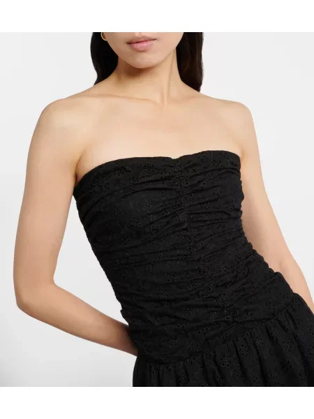Rochie maxi Faithfull cu broderie de costum negru