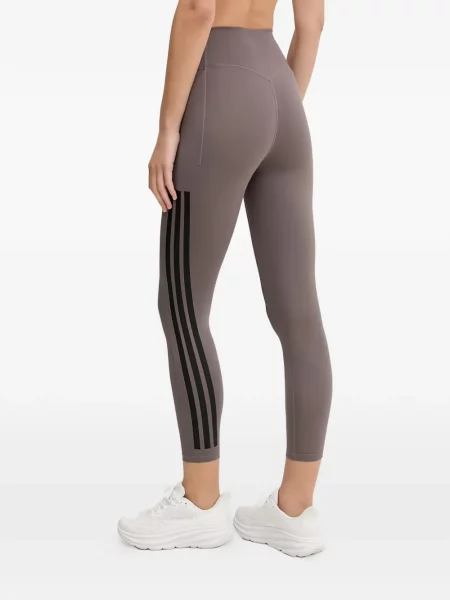 Ριγέ τρέξιμο μπλούζα Adidas από διχτυωτό κόκκινο