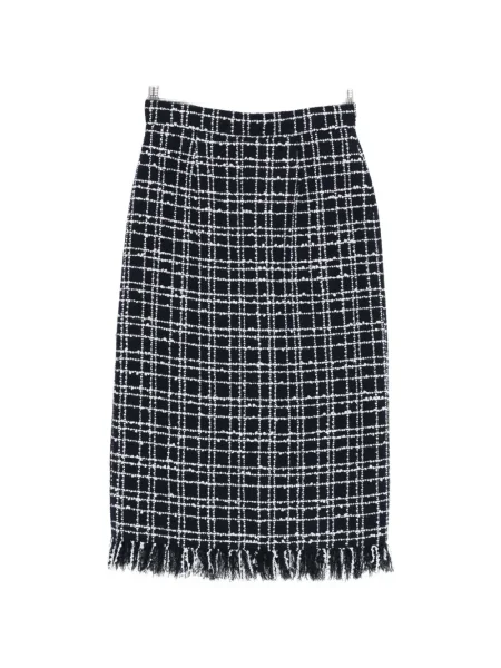 Spódnica midi Thelaurent w kratkę do kolan niebieska