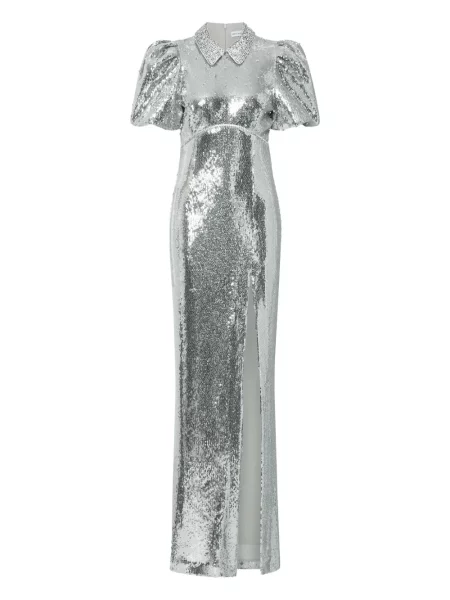 Krótka sukienka maxi Rebecca Vallance garniturowa srebrna