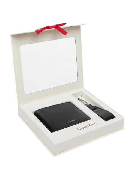 Calvin Klein pénztárca és kulcstartó férfi bőr fekete