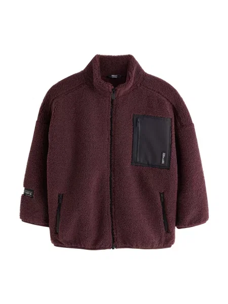 Next Jachetă fleece maro ruginiu negru