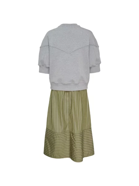 Rochie 3.1 Phillip Lim cu dungi cu imagine asimetrică verde