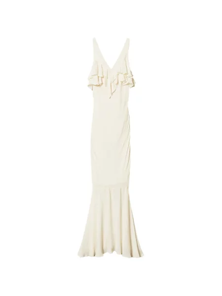 Rochie maxi Twinset cu volane de costum