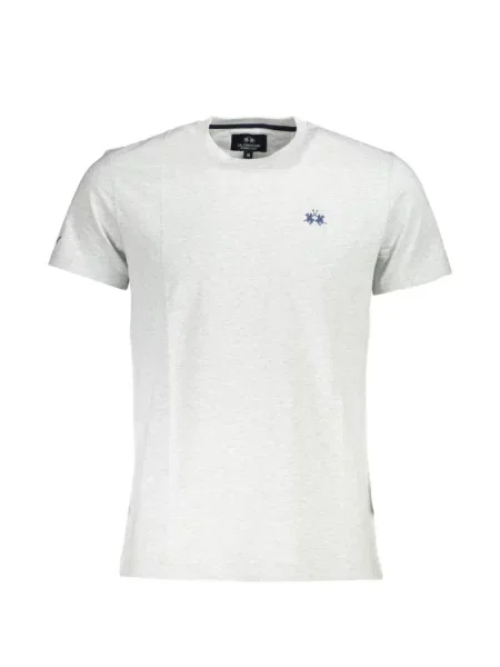 Tricou La Martina cu broderie gri