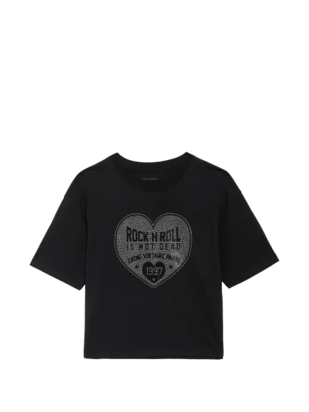 Tricou Zadig&voltaire cu imagine cu motiv cu inimi negru