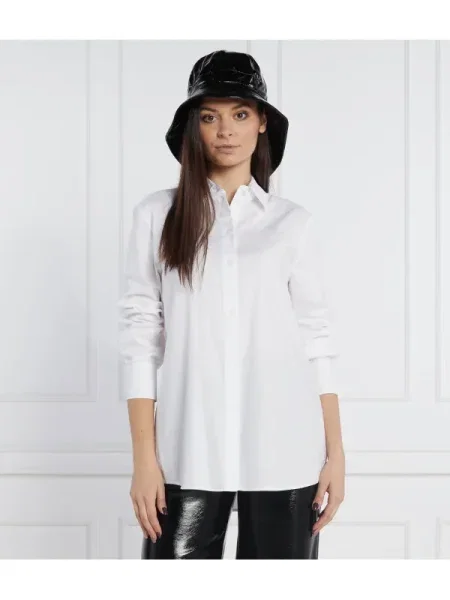 Karl Lagerfeld Cămașă Jacquard Monogram alb