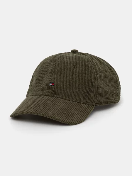 Джинсова шапка с козирка Tommy Hilfiger зелено