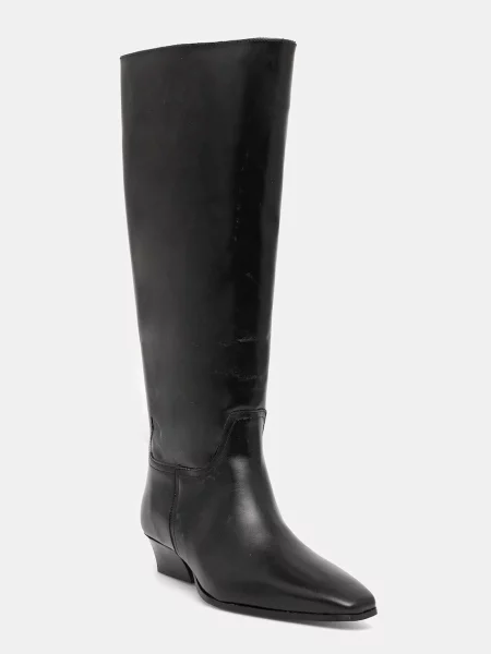Gant ghete de piele Bassotte cu drept negru