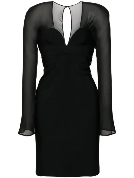 Rochie Genny de cristal cu crăpătură de costum negru