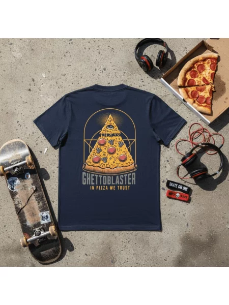 Koszulka z serii Trust Pizza-Navy-Ghettoblaster granatowa