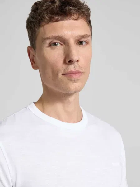 T-shirt o kroju regular fit z teksturowanej bawełny Model TEGOOD' Boss Orange biała