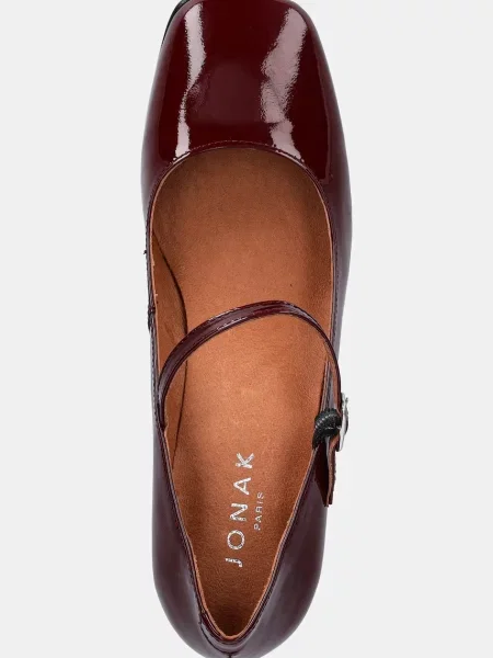 Шкіряні туфлі Jonak ALIENOR VERNIS блок бордовий
