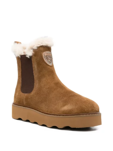 Garnitură de blană botine Blauer din piele de căprioară maro