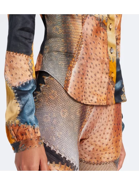 Cămașă Roberto Cavalli de mătase