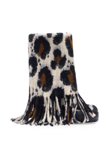 Botine Casadei cu franjuri cu model leopard