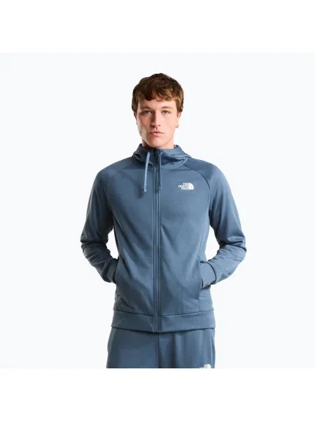 Férfi pulóver The North Face Reaxion Hooded Full Zip granite grey dark heather. Méret: M szürke