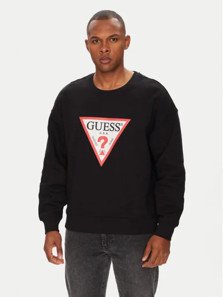 Guess Jeans Суитшърт Oversize черен