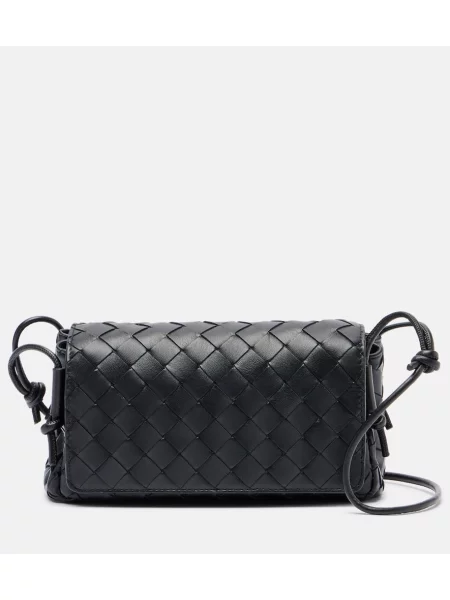 Geanta de piele Bottega Veneta din piele negru
