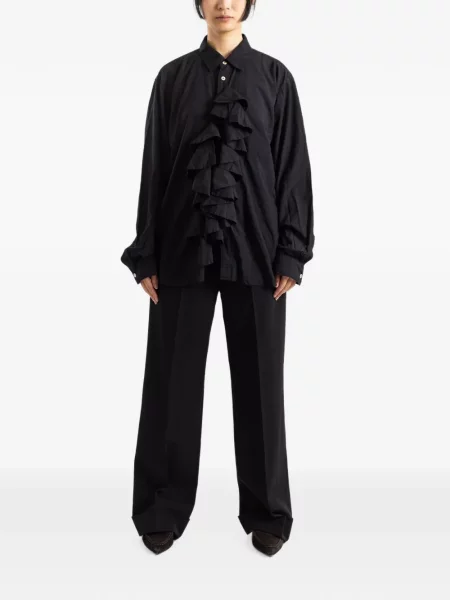 Cămașă Comme Des Garçons cu volane cu jabot negru