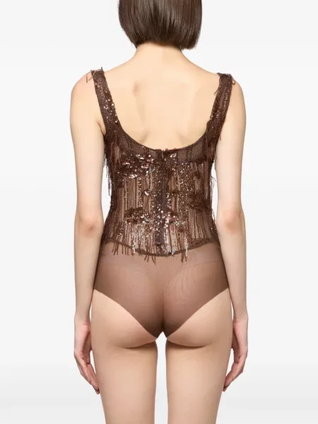 Боди Atu Body Couture с пайети кафяво