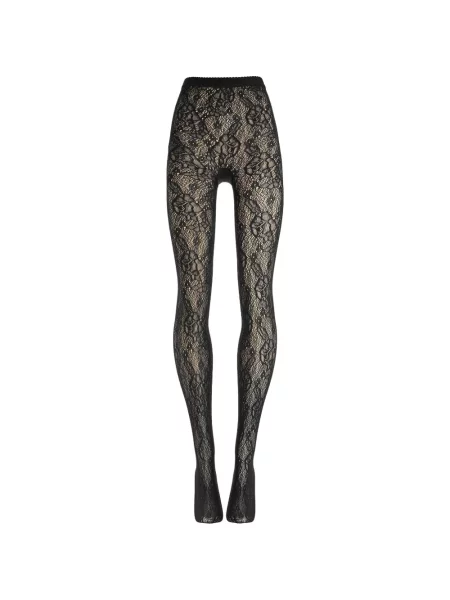 Dresuri Wolford cu model floral plasă negru