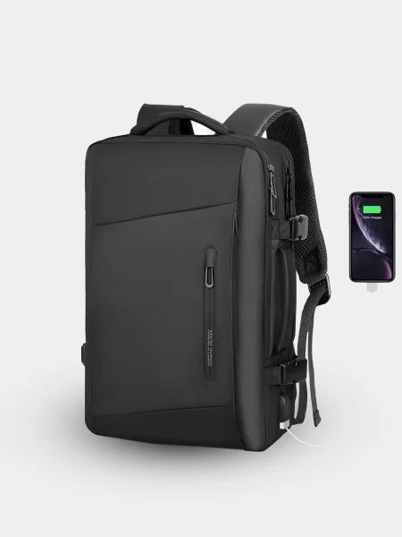 Кожаный повседневный рюкзак Mark Ryden черный