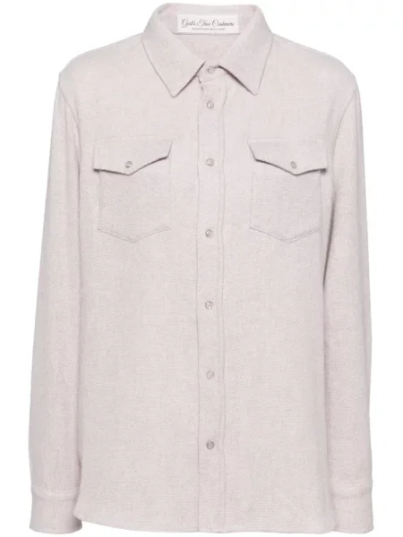 Koszula God's True Cashmere z kaszmiru w kolorze melanż różowa