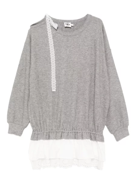 Sukienka B+ab koronkowa garniturowa szara