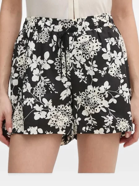 Pantaloni scurți Gaudi cu model floral cu imagine negru