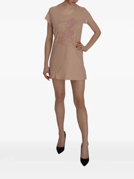 Scurt rochie mini Pink Memories cu aplicații din dantelă roz