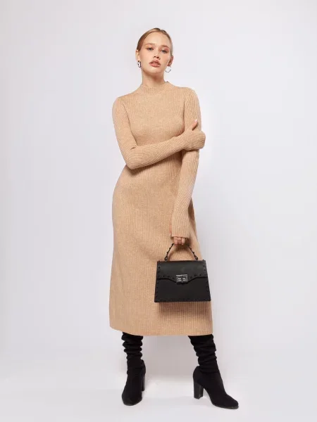 Сукня міді Sewel вовна/акрил бежевий