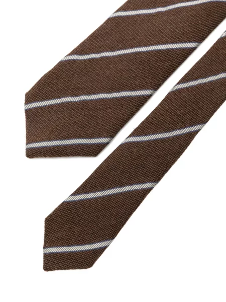 Krawat Corneliani w paski brązowy