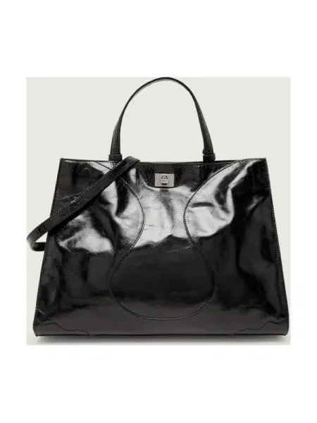 Geantă shopper Zadig&voltaire din piele retro negru