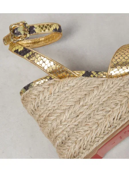 Usnjene espadrile Christian Louboutin s potiskom s kačjim vzorcem