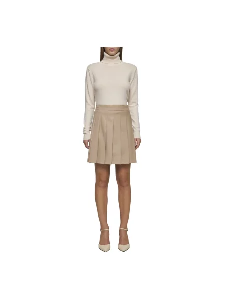 Sweter z golfem Max Mara Studio z kaszmiru beżowy