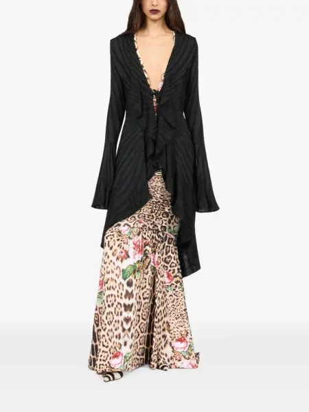 Cardigan Roberto Cavalli cu volane negru