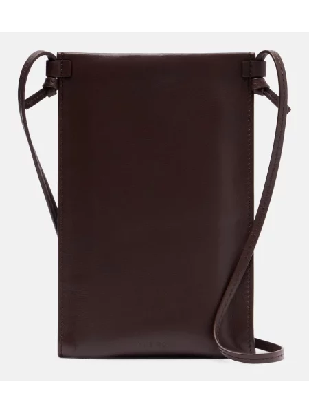 Geanta de piele The Row din piele maro