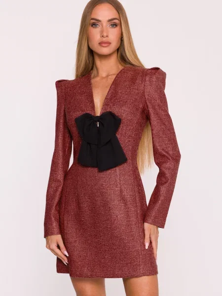 Rochie mini Made Of Emotion cu funde din șifon cu mâneci lungi negru