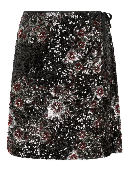 Fusta mini Maliparmi cu model floral negru