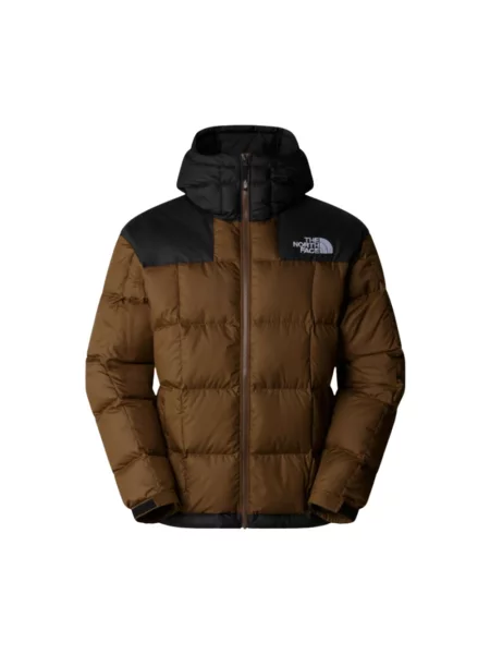 Kurtka puchowa The North Face z kapturem brązowa
