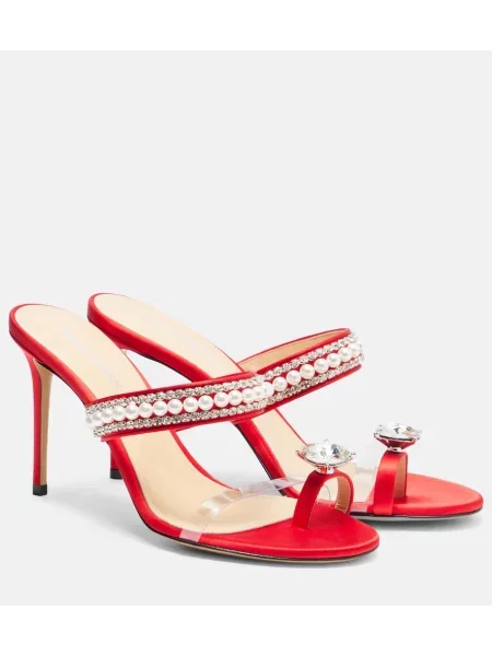 Satenaste mules Mach & Mach rdeča