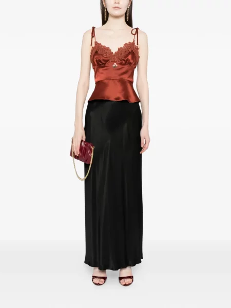 Top Cynthia Rowley din satin maro