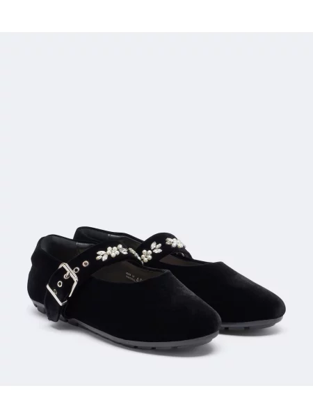 Pantofi cu toc Simone Rocha de catifea negru