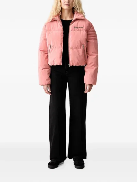 Geacă de blugi Karl Lagerfeld Jeans cu imagine roz