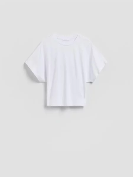 Reserved Tricou cu adaos de modal crem
