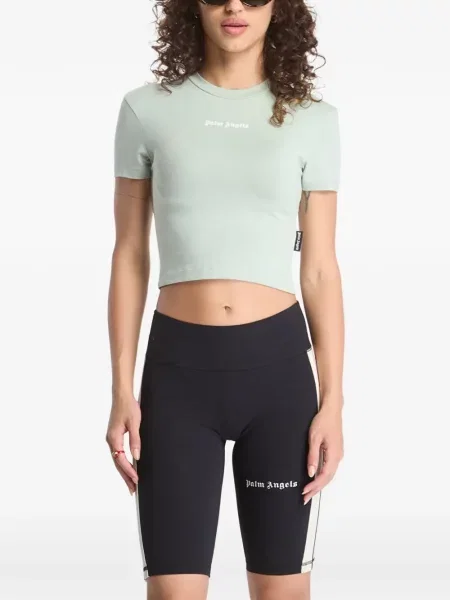 Decupat tricou Palm Angels cu imagine verde