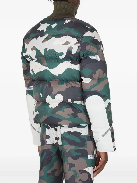 Geacă cu puf Kanghyuk cu model camuflaj verde