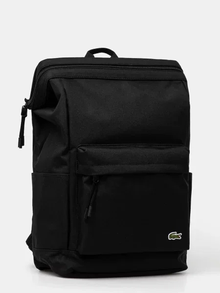 Однотонный большой рюкзак Lacoste черный
